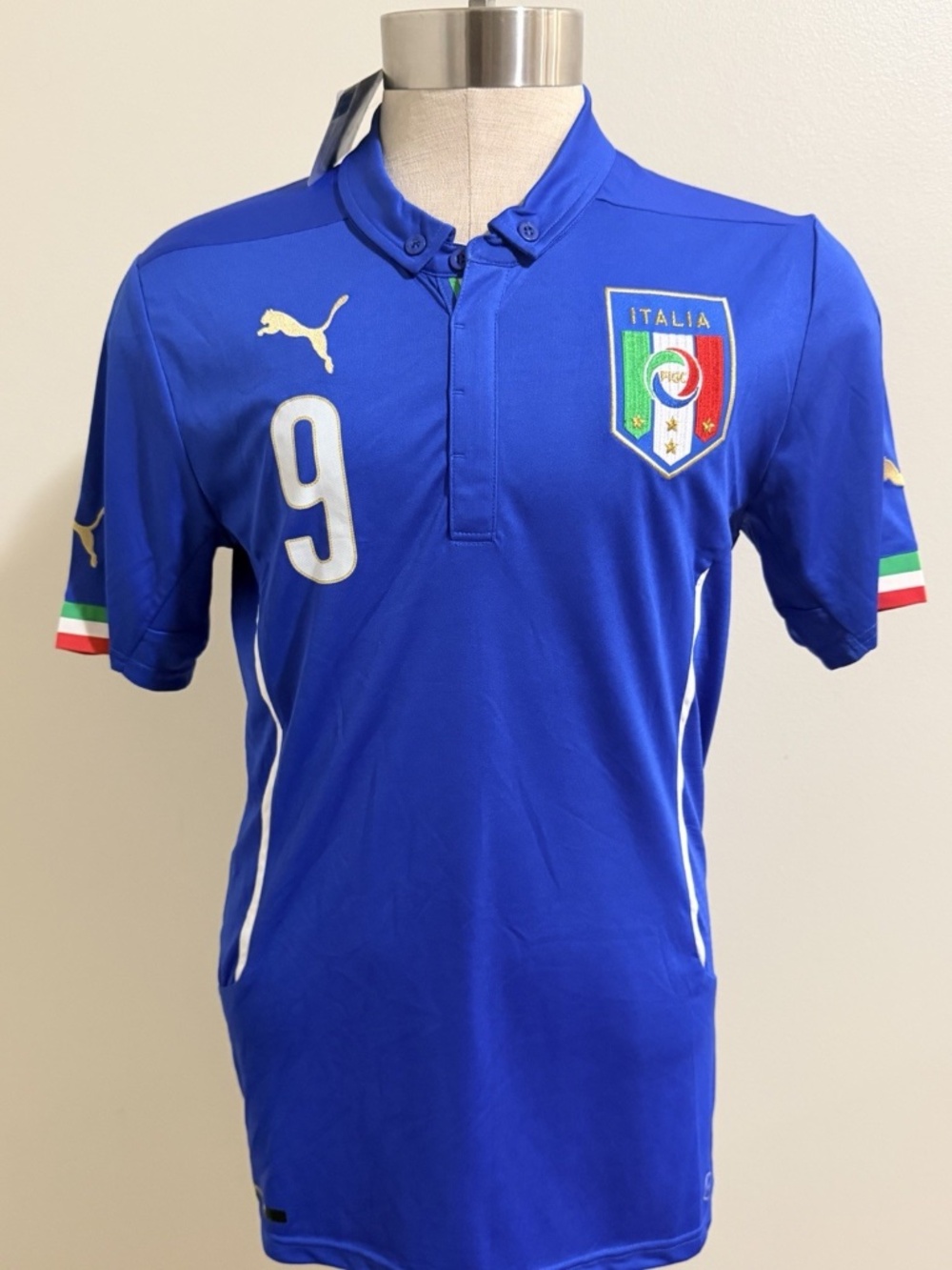NWT 2014-2015 Puma Italy Mario Balotelli Soccer Futbol Jersey Dry Cell Medium